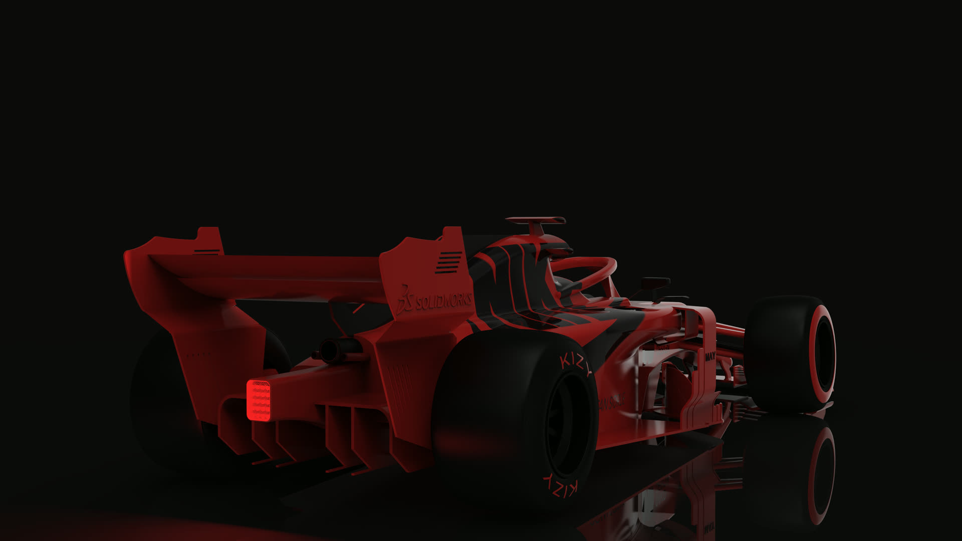 Formula car modelled in SolidWorks, rendered in KeyShot